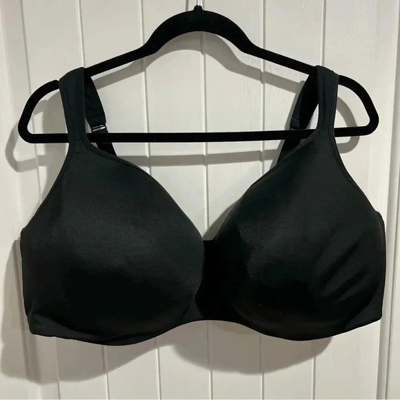 Cacique Bra Balconette Underwire Smooth Lined Black Lane Bryant Plus 46F - Picture 1 of 12